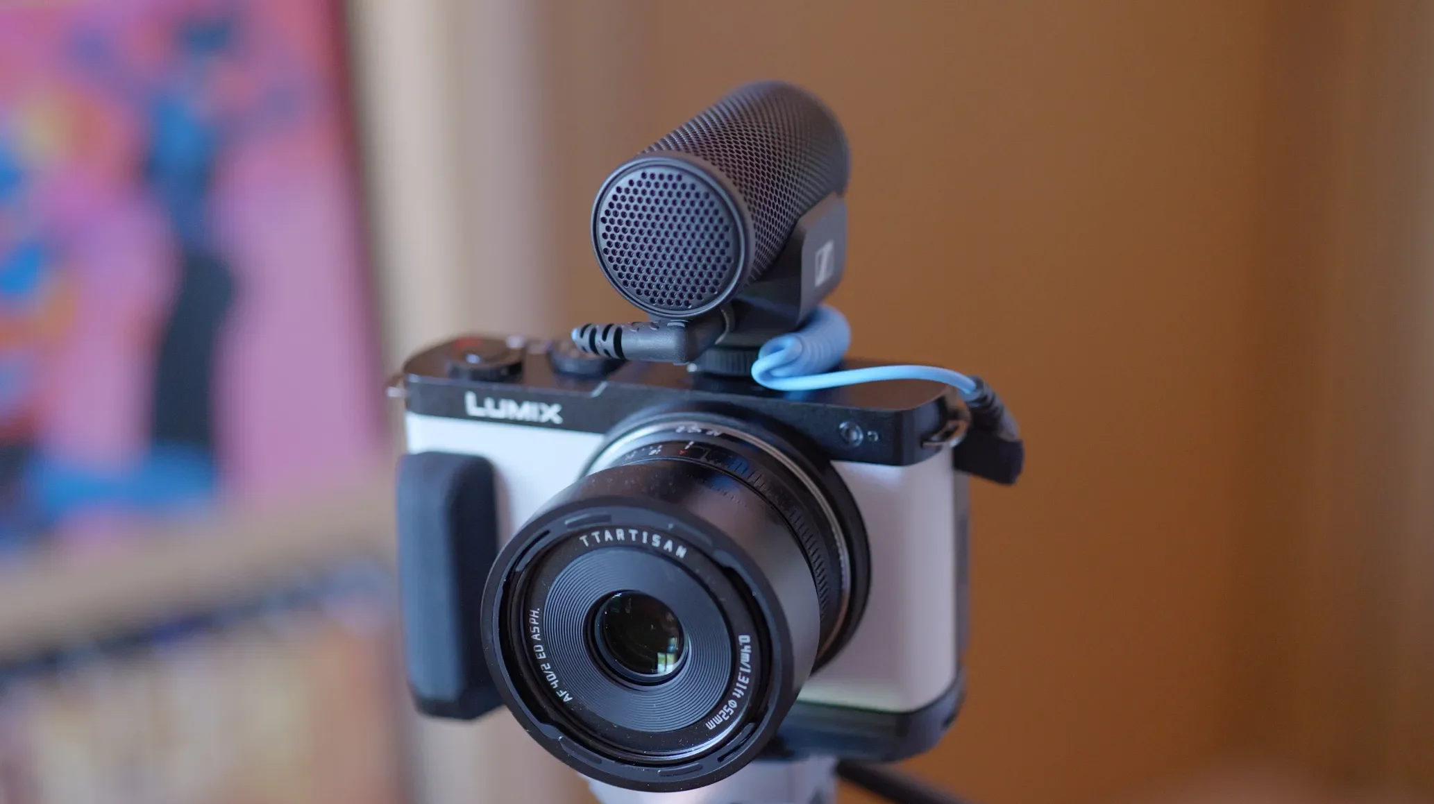Lumix s9 with Sennheiser MKE2 microphone gz reviews00 edited